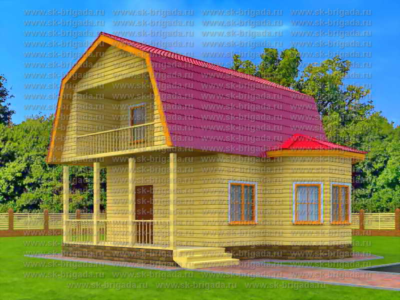 Дома из бруса с ломаной крышей (проекты, цены и фото).