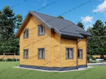 Каркасный дом 8х8 с мансардой