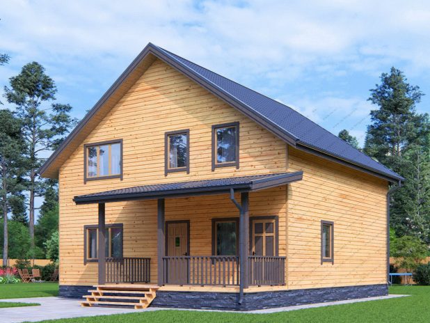 Дом из бруса 9х10 в полтора этажа под ключ