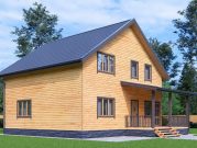 Дом из бруса 9х10 в полтора этажа