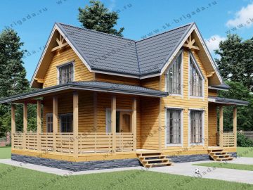 Двухэтажный каркасный дом 7х10