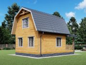 Дом из бруса 6 на 6 с ломаной крышей