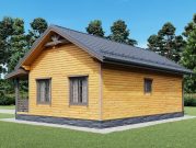 Одноэтажный дом 7,5 на 10 из бруса с террасой