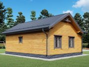 Одноэтажный дом 7,5 на 10 из бруса с террасой