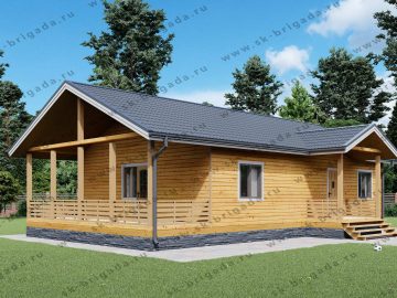 Каркасный дом 8х12 с террасой