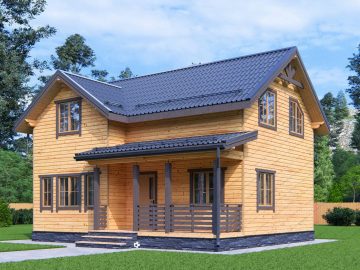 Полутораэтажный дом из бруса 7х9