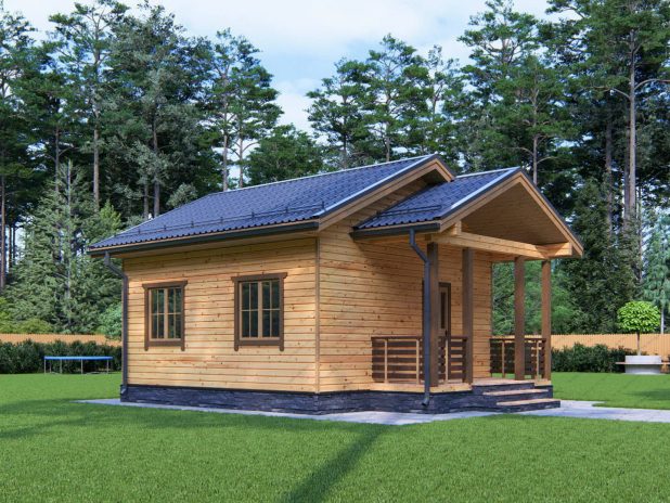 Одноэтажный дом из бруса 6х6 под ключ