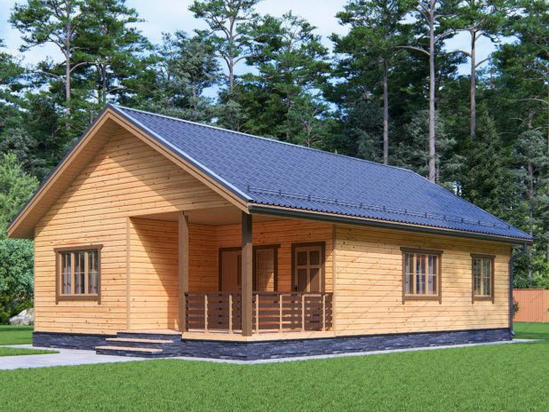 Одноэтажный дом из бруса 8х12 под ключ