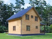 Брусовой дом 7х7 с террасой