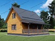 Каркасный дачный дом 6 на 8 с террасой