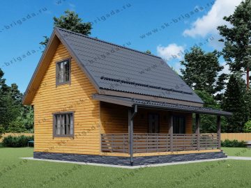 Каркасный дачный дом 6 на 8 с террасой
