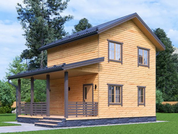 Двухэтажный дом из бруса 6х6 под ключ