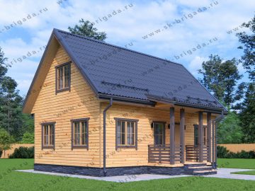 Каркасный дом 6х9 с мансардой