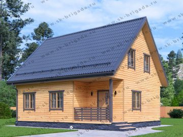 Двухэтажный каркасный дом с 4 спальнями