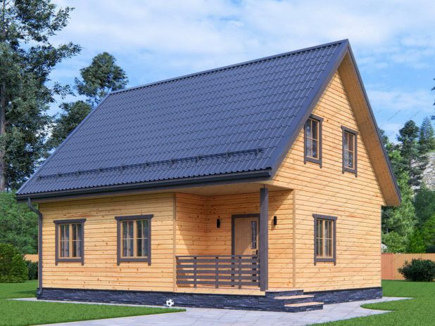 Дом из бруса 7х9 с мансардой под ключ