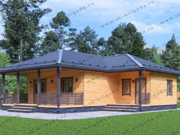Одноэтажный каркасный дом 9х10