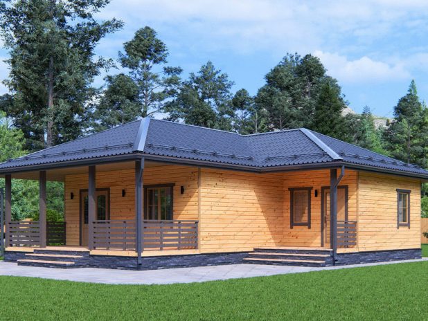 Одноэтажный дом из бруса 9х10 под ключ