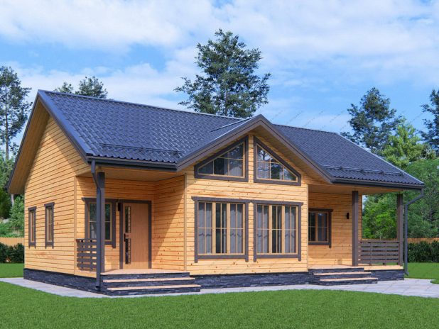 Одноэтажный дом из бруса 8х11 под ключ