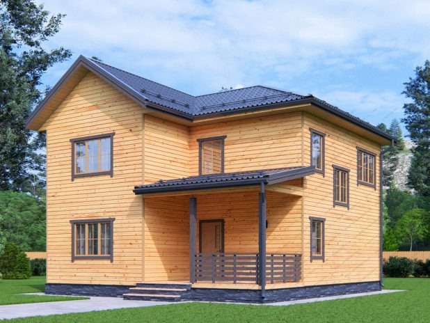 Двухэтажный брусовой дом 9 на 9 под ключ