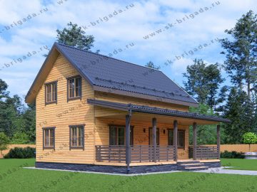 Каркасный дом 6х9 с террасой