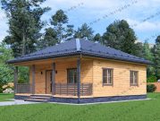 Одноэтажный каркасный дом 8х8