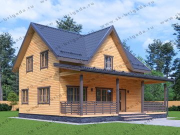 Каркасный дом с баней под одной крышей