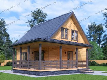 Каркасный дом 7х8 с террасой