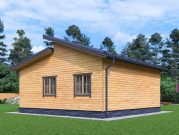 Одноэтажный дом 8 на 8 с разноуровневой крышей