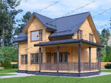 Двухэтажный каркасный дом 8х9