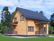 Дом из бруса 8 на 9 с террасой