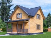 Дом из бруса 7 на 8 в полтора этажа