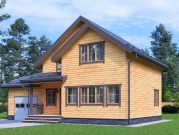 Двухэтажный дом из бруса 8 на 12 с гаражом