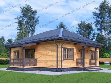 Одноэтажный каркасный дом 10х10