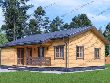 Одноэтажный каркасный дом 9х11