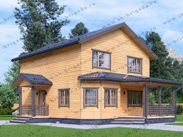 Двухэтажный каркасный дом 8х10