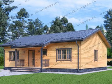 Одноэтажный каркасный 9 на 12 с террасой