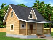 Сруб дома 6х7 с мансардой из бруса