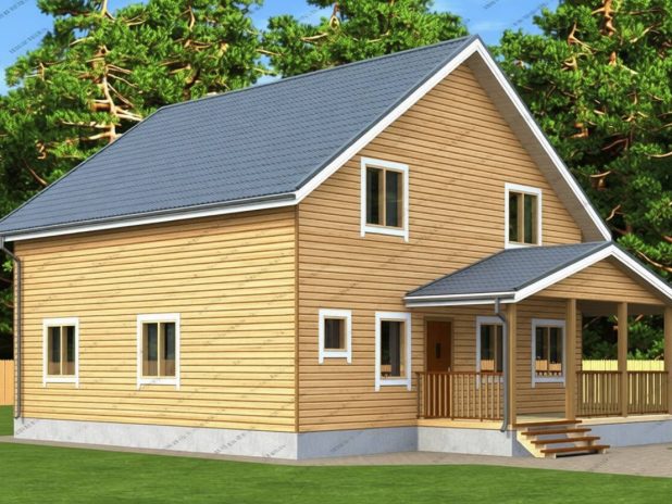 Двухэтажный сруб 10х10 из бруса под ключ