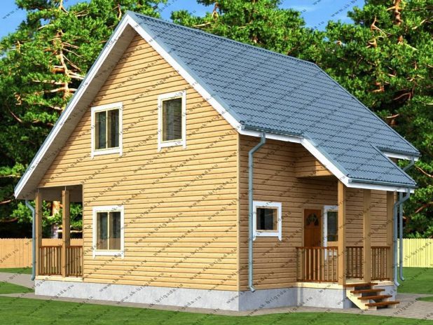Проект дома из бруса 7,5х8 под ключ