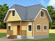 Брусовый дом 6 на 8 с мансардой