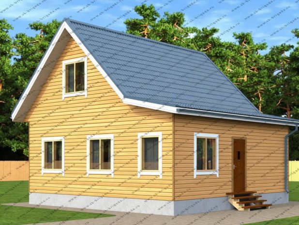 Дом из бруса 8х8 с верандой и туалетом под ключ