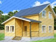 Проект дома 8 на 8 с верандой и террасой