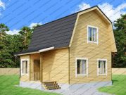 Одноэтажный дом 6 на 7 из бруса с ломаной крышей