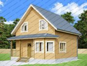 Квадратный дачный дом из бруса