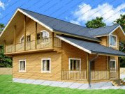 Дом из бруса с большой кухней