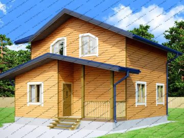 Дачный дом из бруса в 2 этажа
