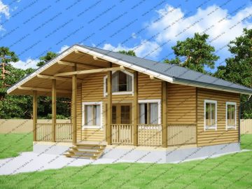 Одноэтажный дом из бруса 8,5 на 8,5