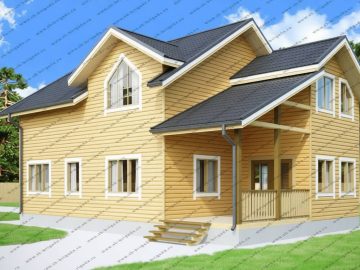 Проект двухэтажного дома 8 на 13 из бруса