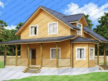 Дом из бруса с мансардой и котельной