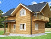 Двухэтажная баня-дом из профилированный бруса